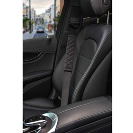 Amooca Soft Auto Seat Belt Cover Seatbelt Shoulder Pad 2 PCS for a More Comfortable Driving Compatible with All Cars and Backpack Black