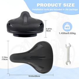 MAKELEN High-Resilience Sponge Bike Saddle with Shock-Absorbing Design, Durable Plastic & Iron Frame for Enhanced Comfort Black