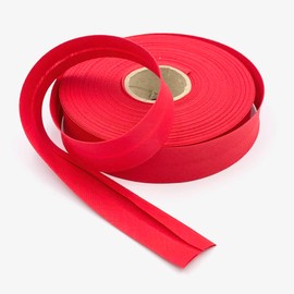 Craft Cult 25mm Wide Plain Bias Binding Tape - 25 Metre Roll (28 - Red)