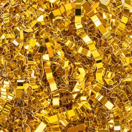 Ohuimrt 5oz Crinkle Cut Paper Shred Filler, Gift Box Basket Filling Crinkle Confetti Paper for Wedding, Birthday Gift Boxes Bags Basket Decoration (Gold)