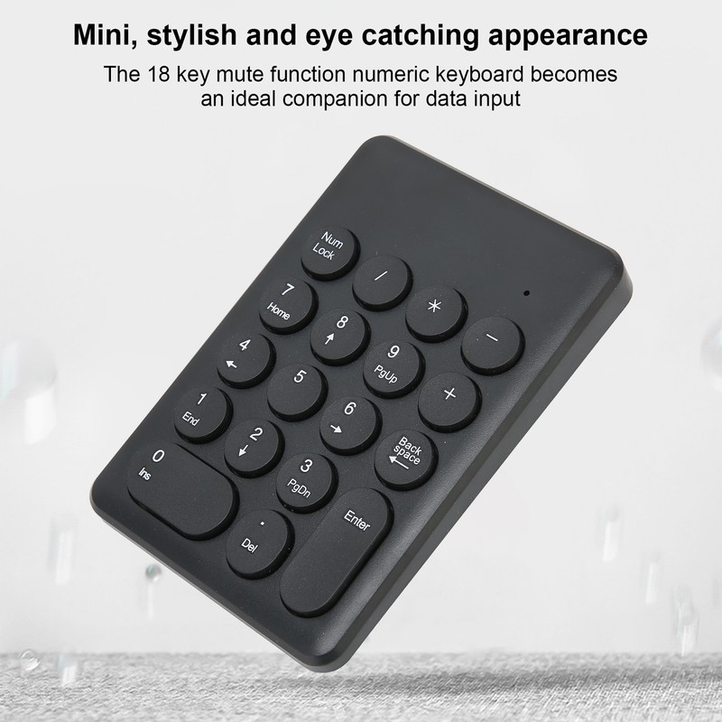 Numeric Keyboard 18 Keys Ergonomic Tilt Design 2.4GHz Wireless Stable