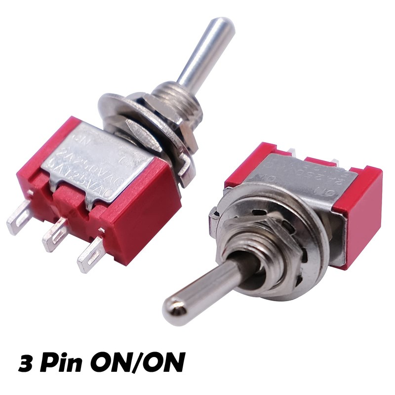 mxuteuk 8pcs MTS-102 3 Terminal 2 Position SPDT Mini Miniature