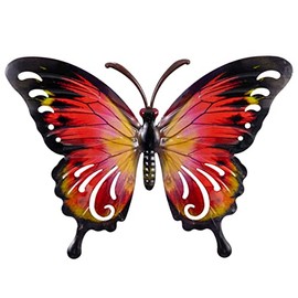 CIM Metal Wall Decoration – Butterfly Orange Albatross – 37 cm x 25 cm – Animal 3D Wall Pictures – Wall Decoration with Practical Wall Mounting – Vivid Wall Sculpture
