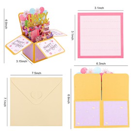 CIEHER Happy Birthday Card Pop Up Card for Birthday Women Girls, Funny Birthday Gifts for Girls Boys, Happy Birthday 3D Greeting Card for Him Her, Unique Birthday Decorations