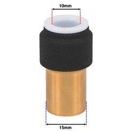 SPARES2GO Radiator Valve 15mm x 10mm Black Pushfit Reducing Straight Speed Compression Valve Pack of 2