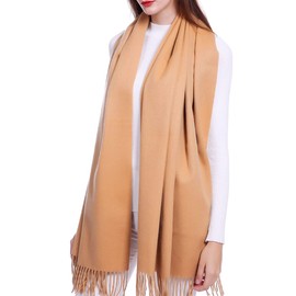 CINGHIA Men's Long Cold Winter Warm Neckerchief, Soft Knitted Scarf, Cashmere Scarf, brown