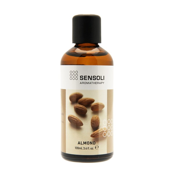 SENSOLI Sweet Almond Oil 100ml - Natural Unscented Moisturising Oil for Hair and Skin Care - in Glass Bottle