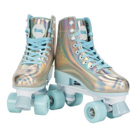 GEM QUAD ROLLER SKATES - Holographic Blue, Size 7-10