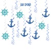 Maicaiffe Nautical Hanging Swirl Decorations - Glitter 15 Pcs Ship