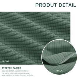 Hokway Stretch Couch Cushion Slipcovers Reversible Cushion Replacement Slipcovers Sofa Cushion Covers(Celadon, 2)