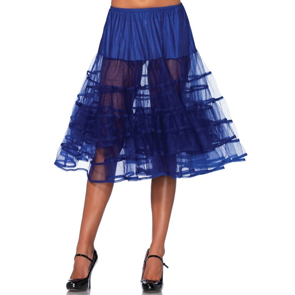 Leg Avenue Women's Knee-Length Petticoat, Royal Blue, One Sizes Fit Most