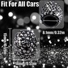 MEAJOO 4PCS Bling Crystal Diamond Tire Stem Valve Caps, Dustproof