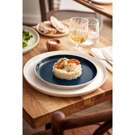 Emile Henry EVERYDAY COLLECTION Ceramic 11" Dinner Plate, Ocean & Cream