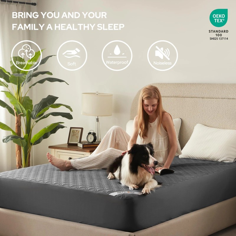BEDLORE 2 Pack Waterproof Mattress Protector, Full Size Mattress Pad