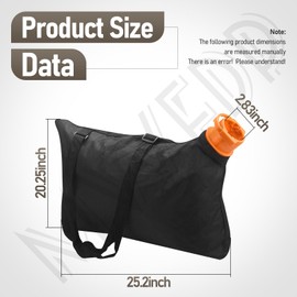 MWEDP 50026858 WGBAG500 Trivac Leaf Collection Bag Compatible with Worx Blower Vacuum Cleaner WG500, WG501, WG502, WG505, WG508, WG509, WG518 - Replacement Leaf Blower Vacuum Bag 50015035