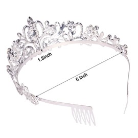 COCIDE Gold Tiara Crowns Crystal Headband Princess Rhinestone Crown with Combs Bride Headbands Bridal Wedding Prom Birthday Party Hair Accessories Jewelry for Women and Girls (M CHAMPAGNE)