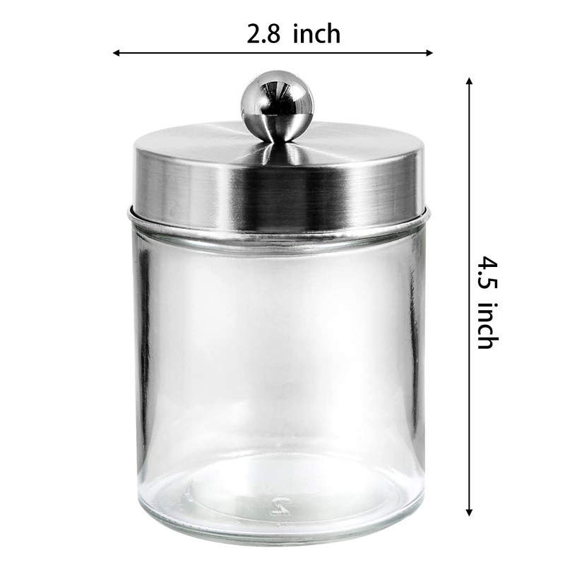 3PC Apothecary Jar Canisters Bathroom Vanity Organizer - Qtip Holder
