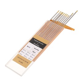 sourcing map 10pcs TIG Welding Tungsten Electrodes 3/32" x 7" 1.3-1.7% Lanthanum for Stainless Steel Welding, Aluminum Magnesium Alloy Welding Aerospace Automobile Manufacturing, Gold Tone WL15