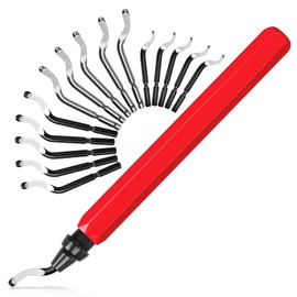 Deburring Tool, reamer tool, Deburrer Metal Handle with16 pcs HSS Blades, 360 Degree Rotatable Pen Reamer Burr Remover for 3D Prints, Pipe, Plastic, Aluminum, Copper, PVC and Steel