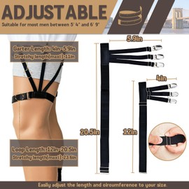 STAY GENT 4PCS Mens Shirt Stays Upgrade Adjustable Elastic Shirts Tucker Shirt Garter for Men Police Military Keep Shirt Tucked In Shirt Holder For Women with Non-slip Locking Clamps for Daily 2Pairs