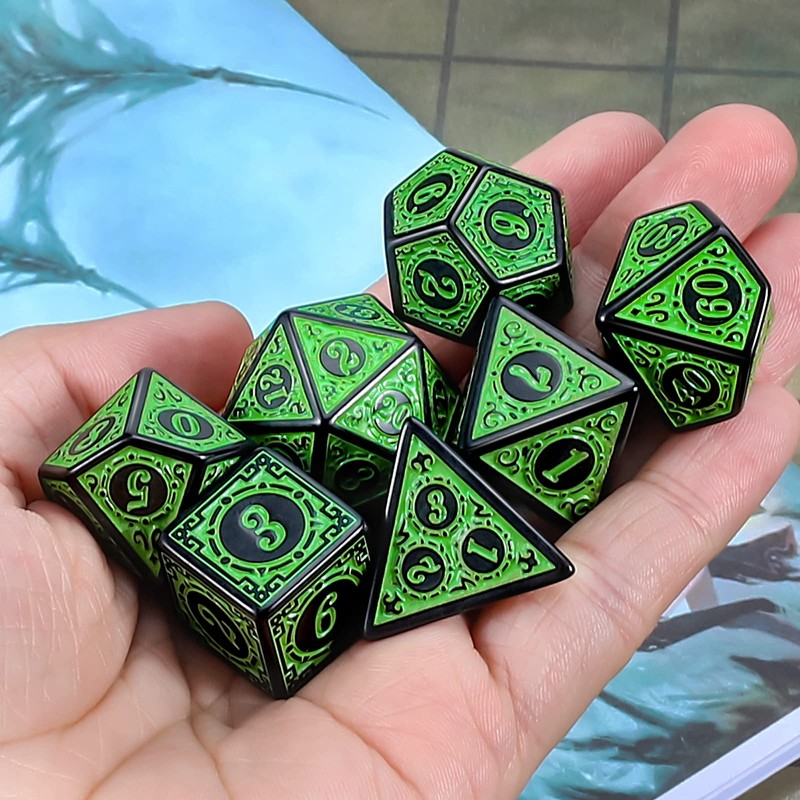 QMAY DND Dice Polyhedral Dice Set – 7 Pieces for
