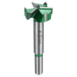 HARFINGTON Forstner Drill Bit 1-1/4" (32mm) Carbide Upgraded 3 Flutes Wood Hinge Drill Bits Opener Cutter for Hole Drilling Woodworking, Green