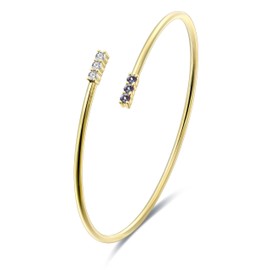 14K Yellow Gold Plated Silver Bracelet With 0.18 Carat Total Weight Lab Grown Diamond (D-E Color, Round Brilliant Shape, VS Clarity) Bracelet For Women, Gift For Her Jewelry For Women