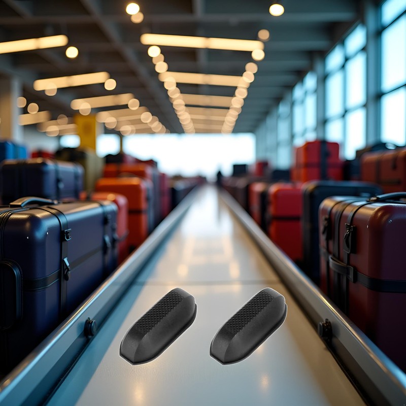 1Pair Black Replacement Plastic Stud Luggage Feet Pads Baggage Replacement