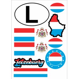 Daged Luxembourg sticker card, sticker sheet, car, motorcycle, biker flag, decorative AK