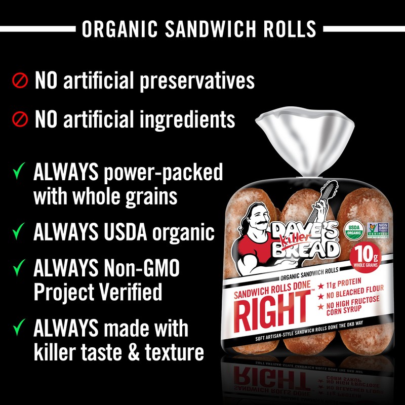 Dave's Killer Bread Sandwich Rolls Done Right Sandwich Rolls