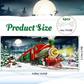 WovWeave Christmas Garage Door Banner Cover 6 x 13 ft Christmas Garage Door Decorations Large Xmas Holiday Train Garage Door Cover Backdrop for Indoor Outdoor Christmas Holiday Party Favor Supplies