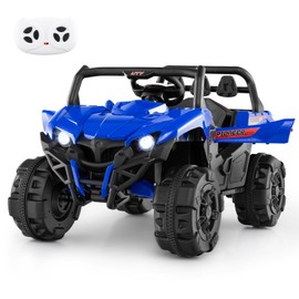 Costzon Kids Ride on Truck, 12V Battery Powered Electric Vehicle w/Remote Control, 3 Speeds, LED Lights, Music, MP3 & AUX Ports, Off-Road UTV Truck with Soft Start, Gift for Boys & Girls