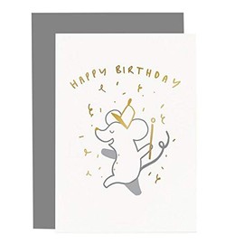 Old English Co. Child's Birthday Card - A6, Birthday Mouse | Perfect for Friends or Family Members | Happy & Funny Kids Occasion Cards | Suitable for Boys & Girls | Blank Inside & Envelope Included