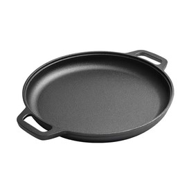 VONOTO Cast Iron Skillet Pan, Pizza Pan, Round Griddle, Cast Iron Skillet, Use in the Oven, on the Stove, on the Grill, or Over a Campfire (11 inch)