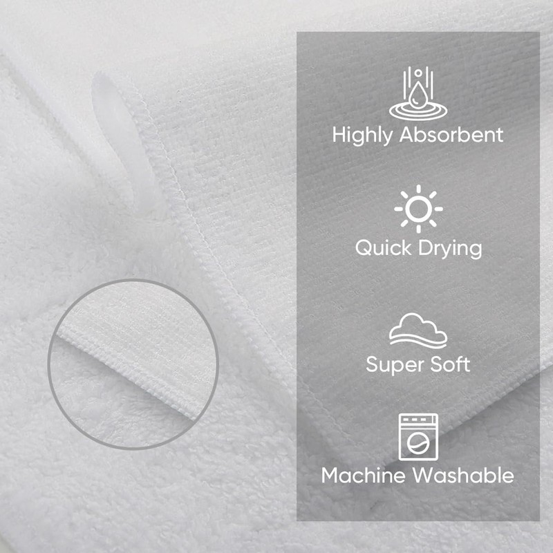 HOMEXCEL Microfiber Washcloths 12 Pack, Highly Absorbent and Soft Face