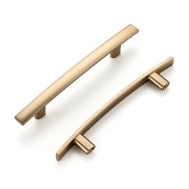 Ravinte 10 Pack Cabinet Handles Champagne Bronze Cabinet Pulls Kitchen Cabinet Handles,Curved Drawer Pulls in 6 Inch Length with 3.75 Inch Hole Center Arch Kitchen Cabinet Hardware