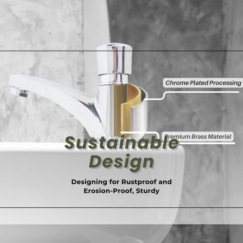 Rankomu Cold Water Tap Push Button Self-Closing for Guest Toilet