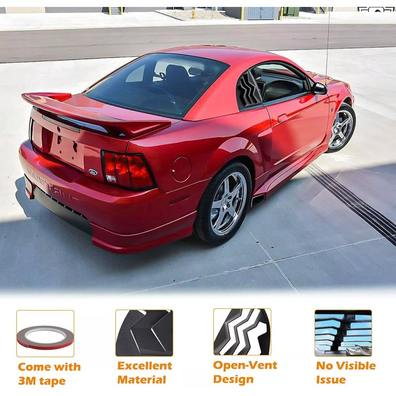 YMT Quarter Side Window Scoop Louvers ABS SunShade Cover for
