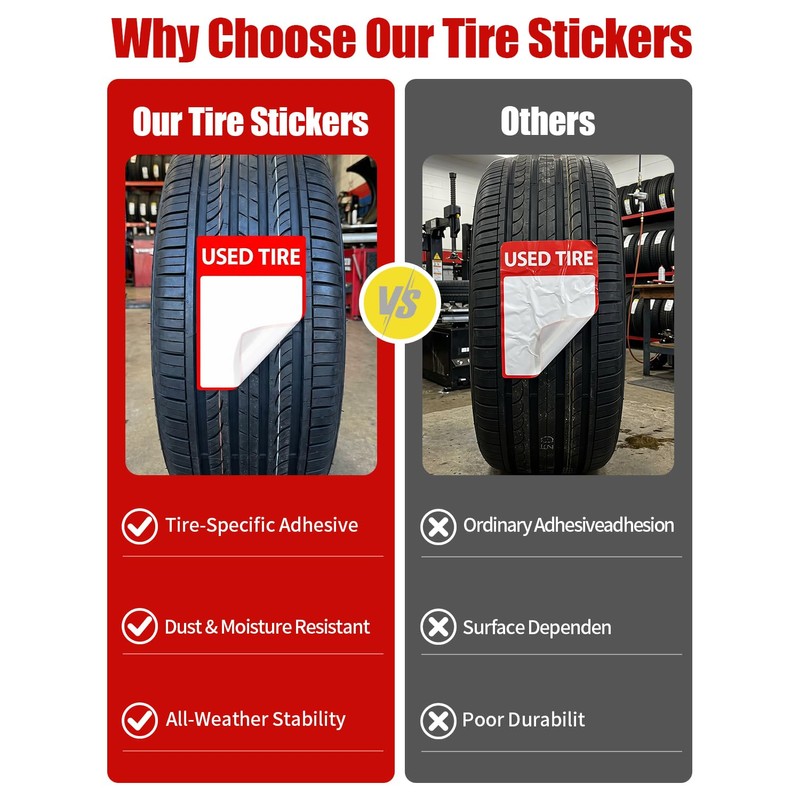 500Pcs Waterproof AdhesiveUsed Tire Stickers Labels