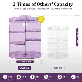Awenia Makeup Organizer 360-Degree Rotating Plus Size, Adjustable Makeup Storage, 7 Layers Large Capacity Cosmetic Storage Unit,Fits Different Types of Cosmetics and Accessories with Makeup Bag