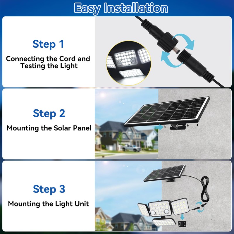 Aialun Solar Security Lights Outdoor with Dual Motion Sensor, 8500K
