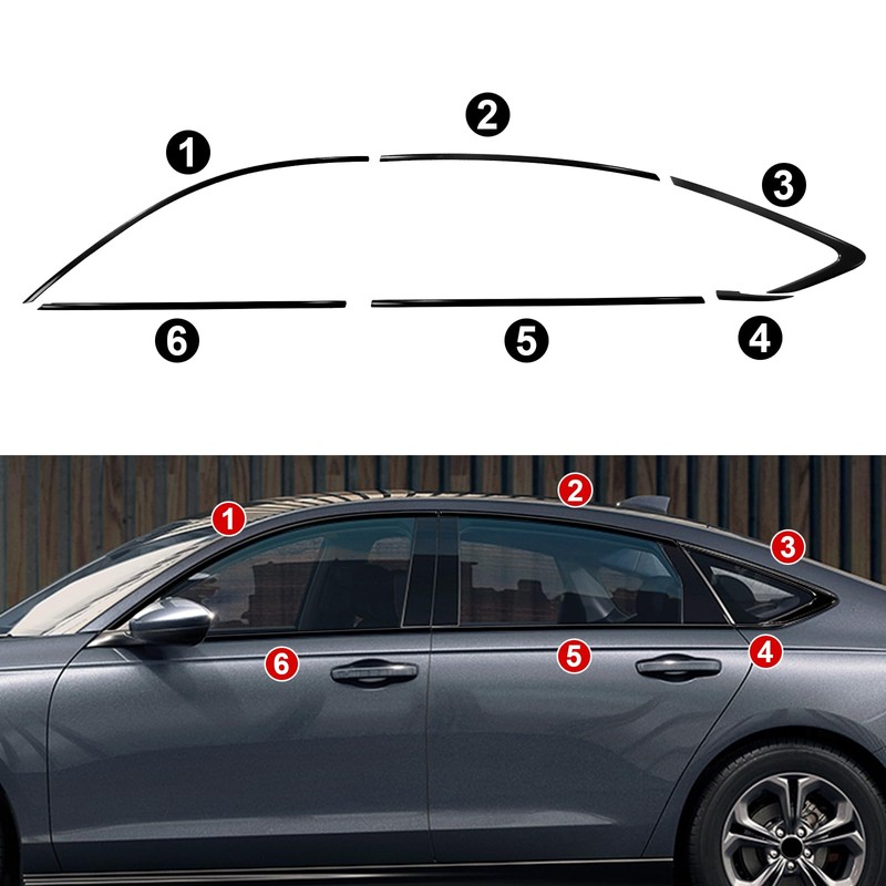 Stainless Steel Window Trim Chrome Delete for Accord 2023 2024