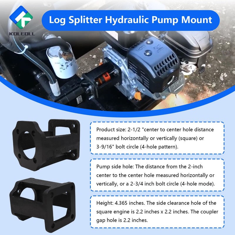 KOLEOLL Log Splitter Hydraulic Pump Mount Fits for 5-7 Hp
