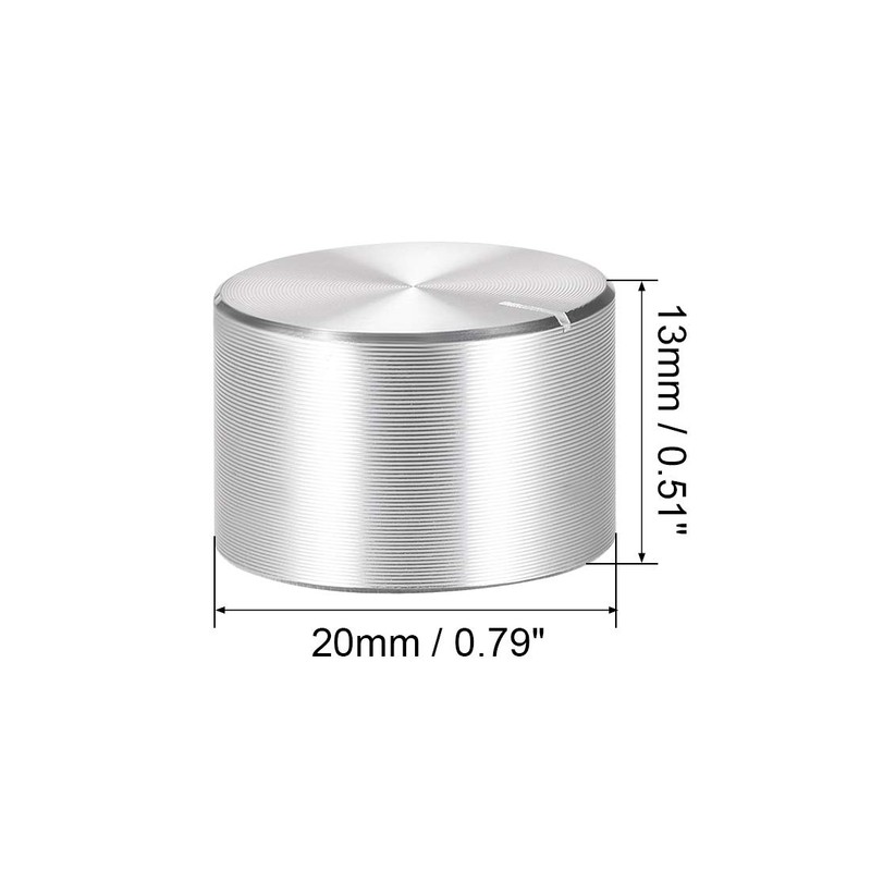sourcing map 2 x Aluminium Volume Control Potentiometer Knurled Shaft
