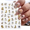 TBRZTR 9 Sheets Gold Nail Art Stickers Decals 3D Self-Adhesive