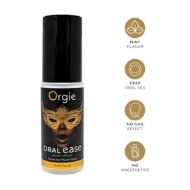 Oral Ease Orgie Gel Bucal Efecto Frío con Mentol y Eucalipto, Estimulante Sensorial para Besos y Juego Oral, Refrescante de Larga Duración
