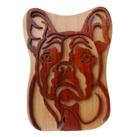 French Bulldog Intarsia Box Hidden Compartment