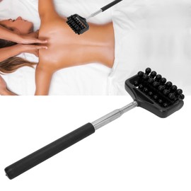 Back Scratcher, Telescopic Massager, Back Muscle Roller, Adjustable Back Head, Arm Scratching Roller for Muscle Relaxation, Portable Extendable Telescopic Back Scratcher (Black)