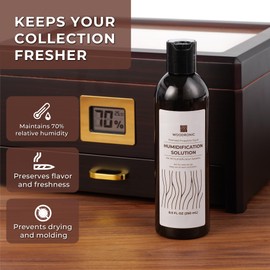 Woodronic Humidor Solution, Propylene Glycol for Cigar Humidifiers, 2-Pack 17 oz Cigar Humidor Accessories Humidity Control at 70% Relative Humidity, Safe and Non-Toxic