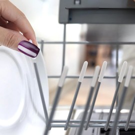 Jumbl Dishwasher Prong Tine Caps, Covers Rusted, Worn Out Cookware and Glassware from Scratch (Set of 20) - White